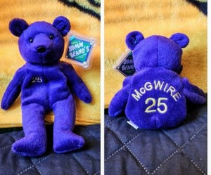 Mark McGwire 1998 Salvino's Bamm Beano's #25  Purple Beanie Bear Oakland A's 