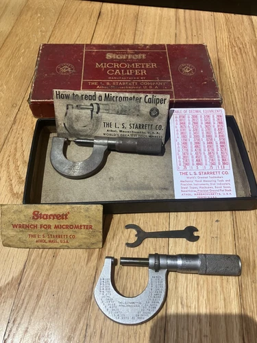 Lot of 2 Starrett Micrometers (575C  22-30 Screw Thread and 230) (Made in USA)