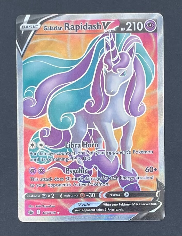 Pokémon Card Galarian Rapidash V 167/198 Chilling Reign - Near Mint