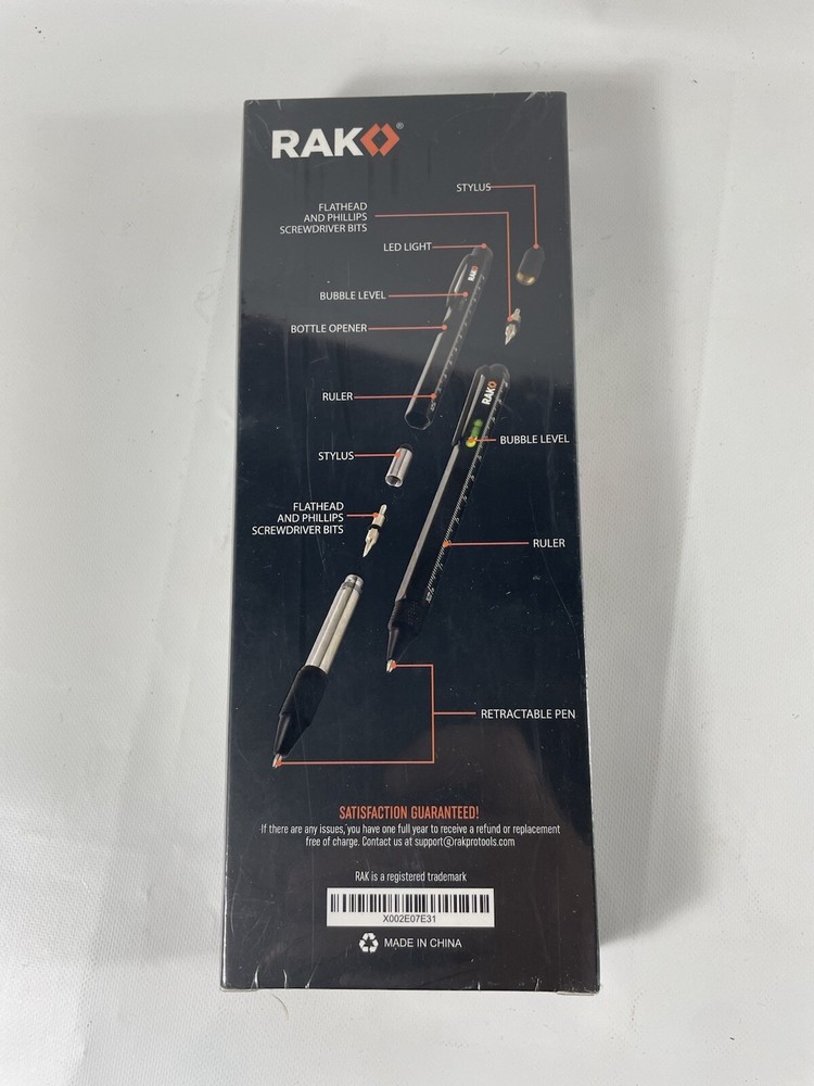 Multi-Tool 2-Piece Pen Set with LED Light Stylus Ruler and Bottle Opener