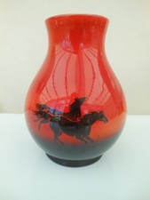 SylvaC Flambe Horse Vase red & black number 4264