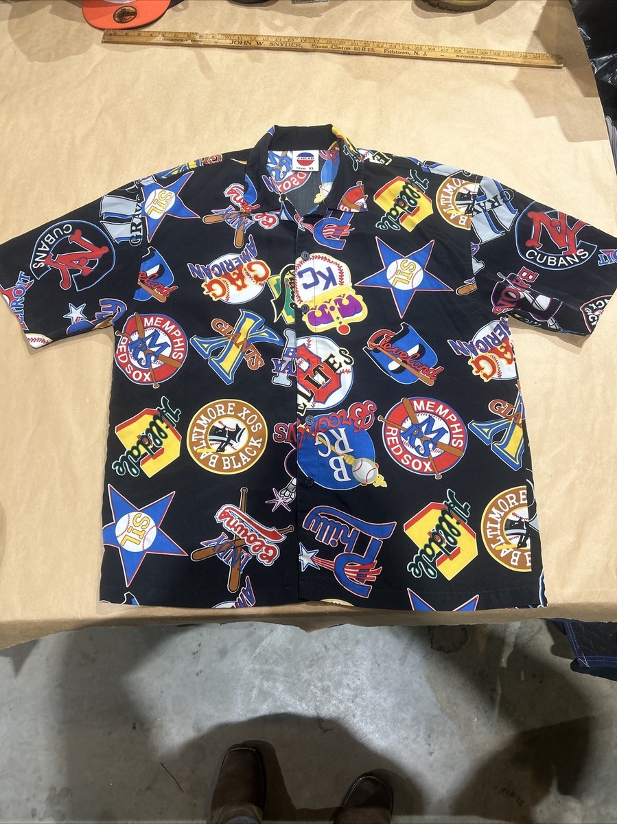 Vintage Black Oversized XL 90s J-Head Collard Shirt MLB Missing