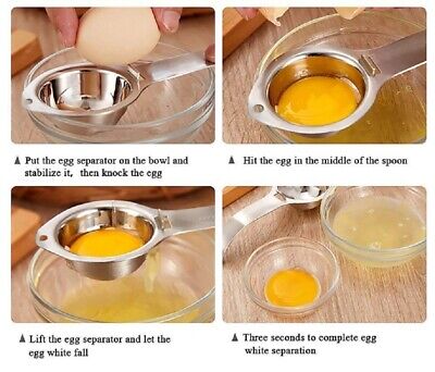 2Pcs Gadget Egg Yolk White Separator Holder Sieve Funny Divider