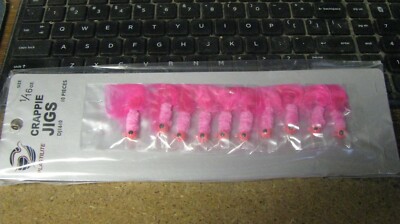 Crappie jigs, 10ct, maribou, 1/16 oz, free shipping
