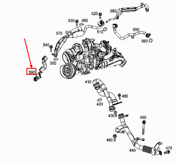 Neu MERCEDES-BENZ GLE W167 Motorentlüftungsleitung A6542002500 Original