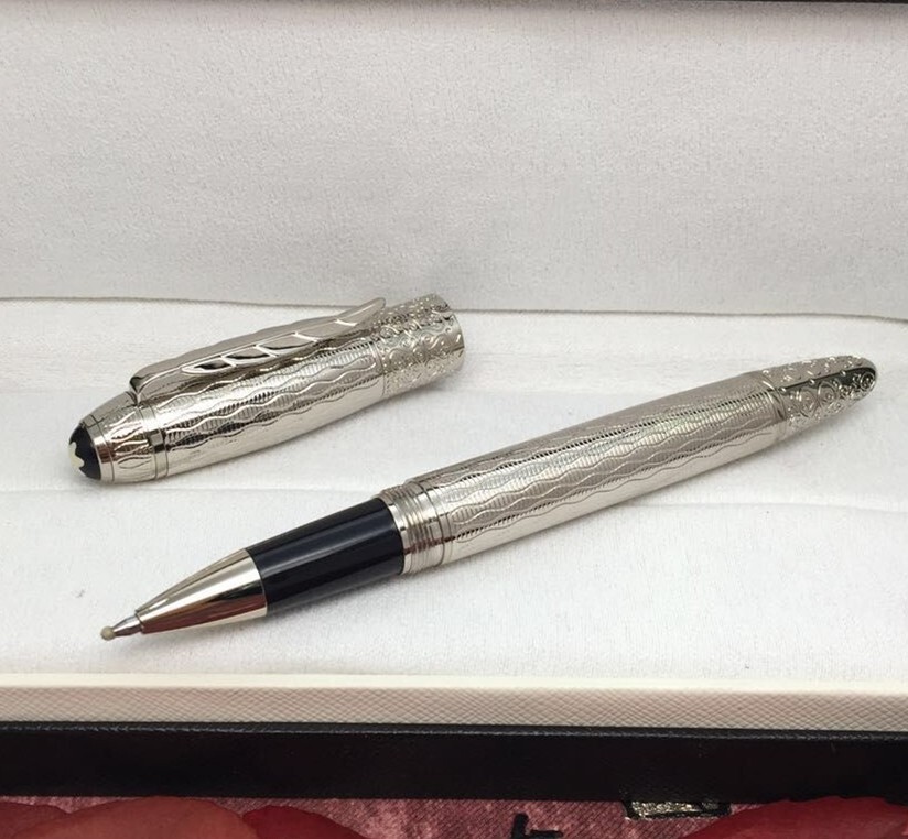 Deluxe Writers Series Silver Grid Color 0.7mm Rollerball Pen No Box