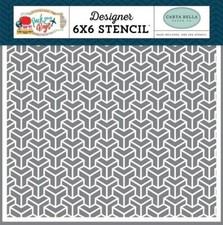 Carta Bella TRAVEL FAR Designer 6x6 Stencil 'Pack Your Bags' Geometric Design