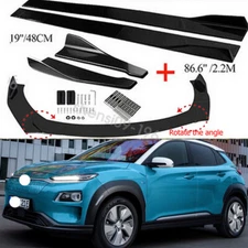 Front Bumper Lip Spoiler Splitter Body Kit+Side Skirt For Hyundai Kona Velsoter
