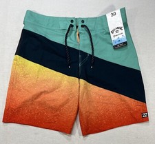 Billabong Men  s Sundays Layback Board Shorts 30 Black Teal Lightweight Trunks