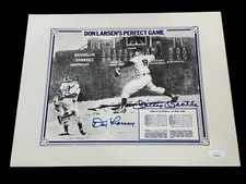 Mickey Mantle Don Larsen Yogi Berra NY Yankees Signed Autograph 11x14 Photo JSA