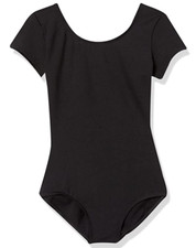 Capezio Girls Team Basic Short Sleeve Leotard Black Girl's Large