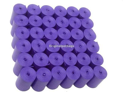 900 DOG PET WASTE POOP BAGS PURPLE CORELESS WITH FREE PURPLE DISPENSER