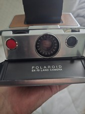 Polaroid SX-70 Land Camera Folding Instant Camera Brown/Silver w/ Flash