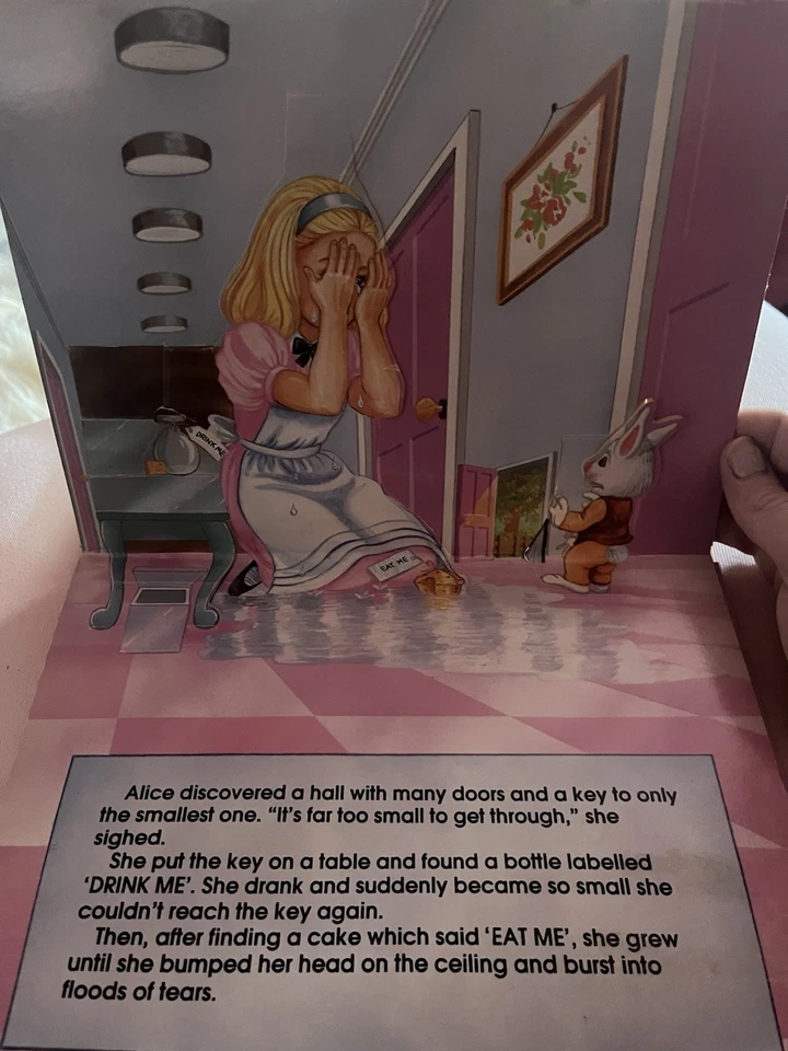 Libro de cuentos emergente Alicia en el país de las maravillas • Edición 1994 • Libro infantil vintage Foto 3 de 4