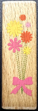 Hampton Art- Flowers with bow- Wood Mounted Rubber Stamps