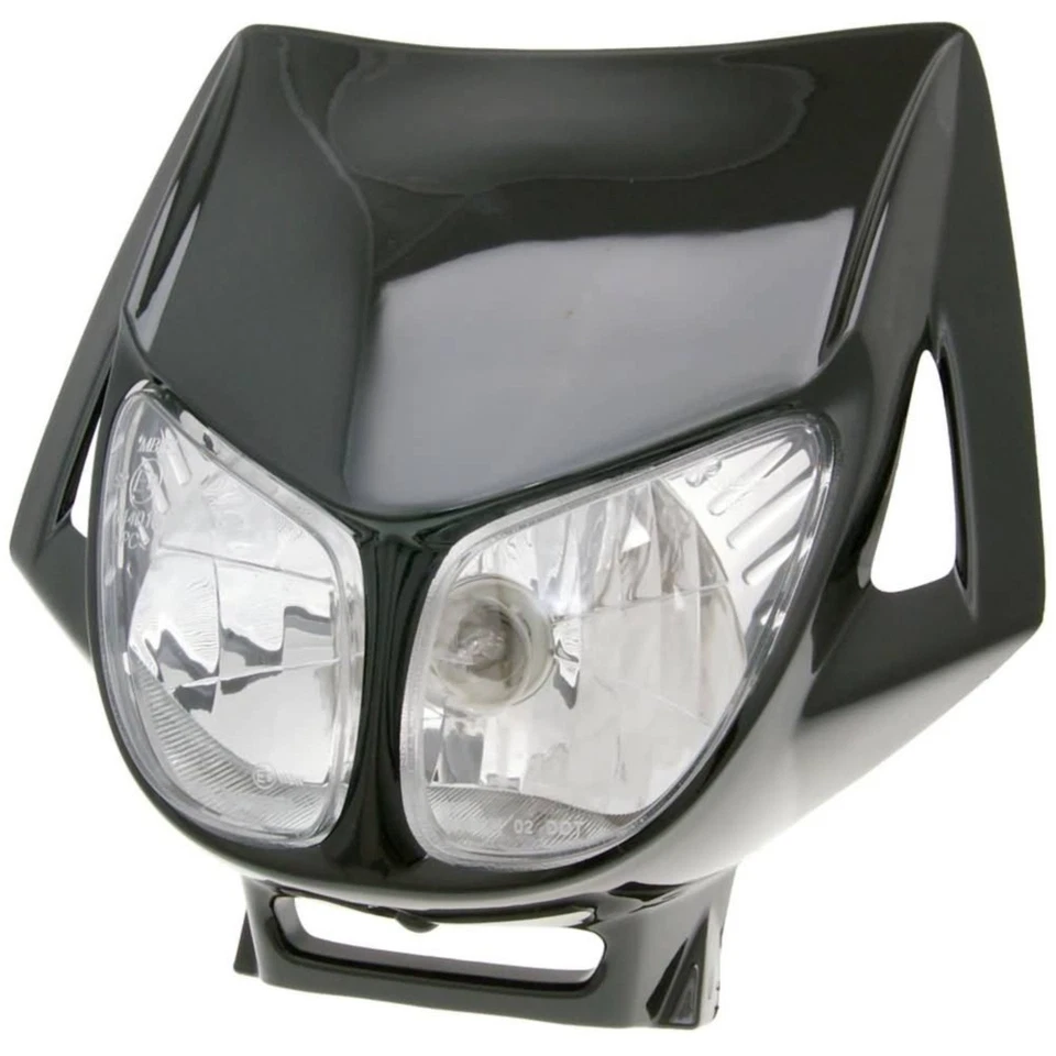 Vorderlicht Enduro Scheinwerfermaske Doppeloptik schwarz mit Derbi Senda Scheinw - Bild 2 von 4