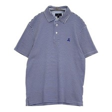 Brooks Brothers Cotton Border Size S Embroidered Polo shirt Blue white 5-080...