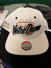 RARE Vintage University of Notre Dame Stitched Logo Snapback Hat Fighting Irish