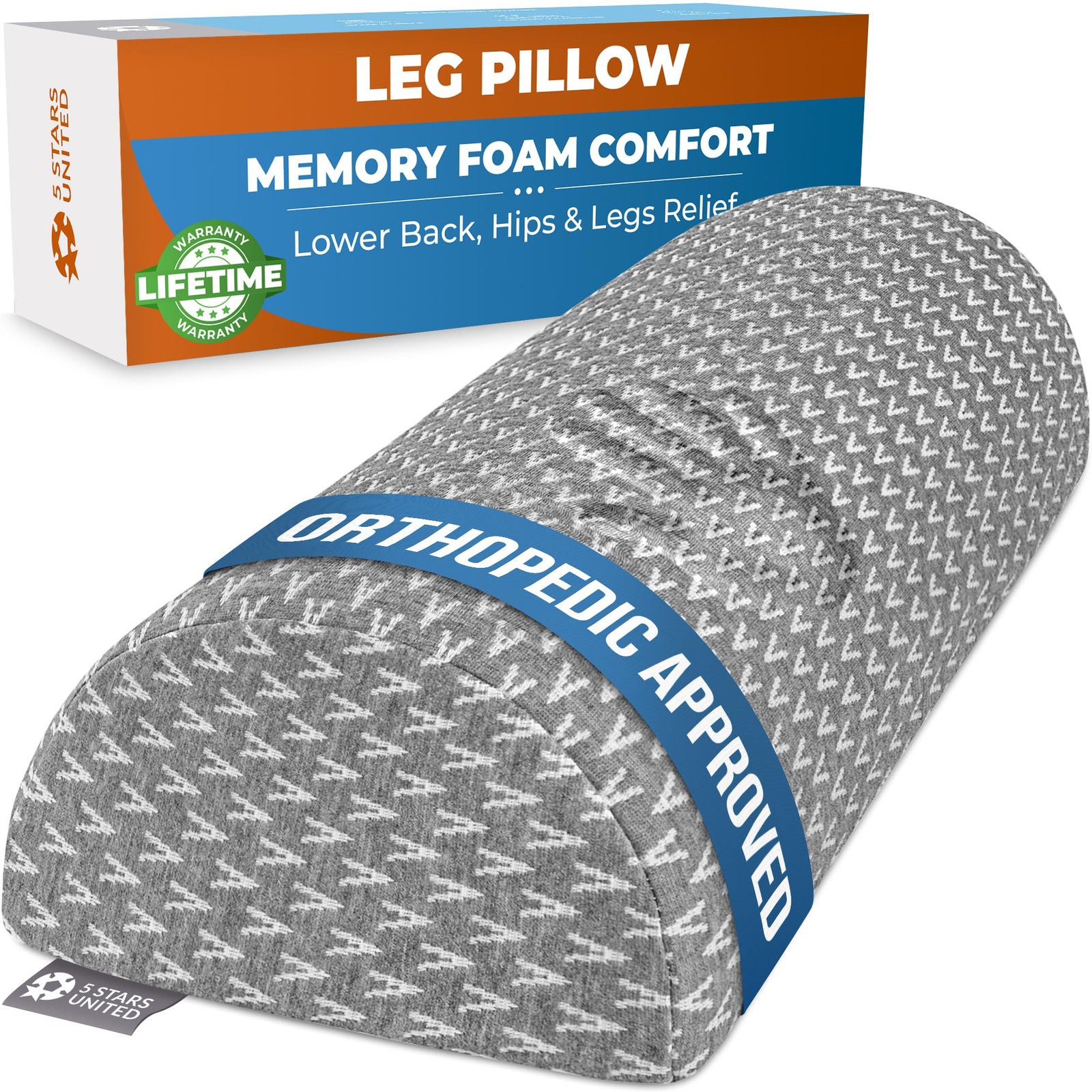 Knee Pillow for Back Sleeping – Memory Foam Cushion for Sciatica Pain Relief ...