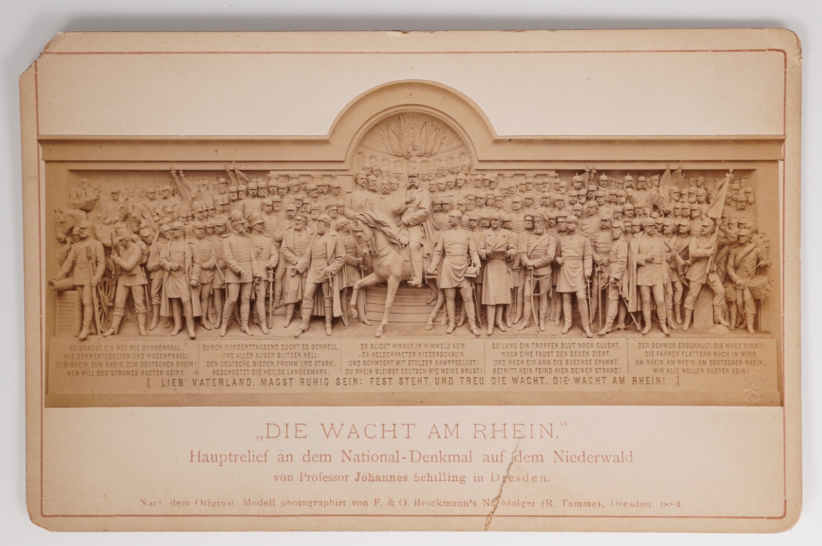 Cabinet Card R. Tamme Relief Of Military Men Die Wacht Am Rhein Dresden Germany