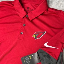 Arizona Cardinals Nike Polo Shirt Mens Large Red NFL Preppy Performance New