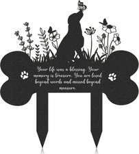 Pet Grave Markers Dog, Metal Dog Memorial Garden Markers Decorations for Cemeter