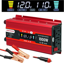 Car Power Inverter 12V to 110V 650W/1000W Peak with Dual AC Outlets and 5V USB