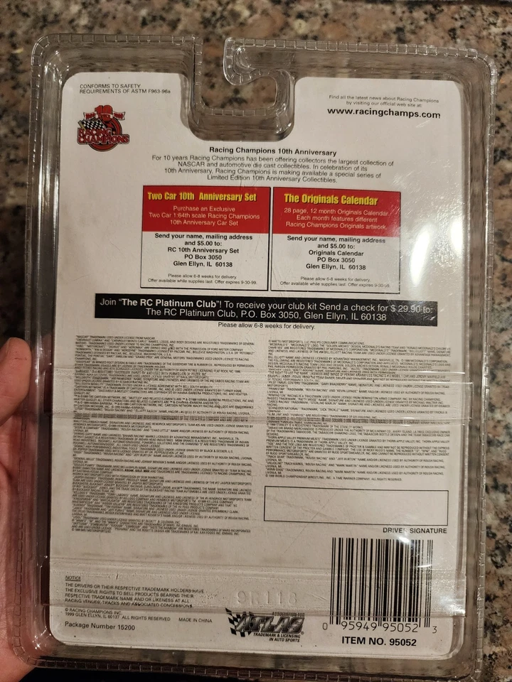 Racing Champions NASCAR 1/64 Diecast Car #10 Tide Whirlpool Ricky Rudd 1998 Foto 3 de 3