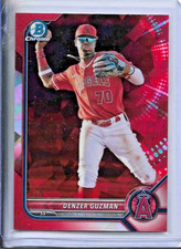 2022 Bowman Draft Chrome Sapphire Denzer Guzman Prospects Red /5 Angels