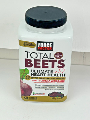 Force Factor Total Beets Ultimate Heart Health 60 Soft Chews Exp. 01/2028