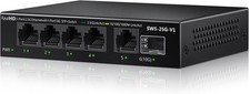 Unmanaged 5 Port 2.5Gb Ethernet Switch with 10G SFP Uplink Fanless Metal