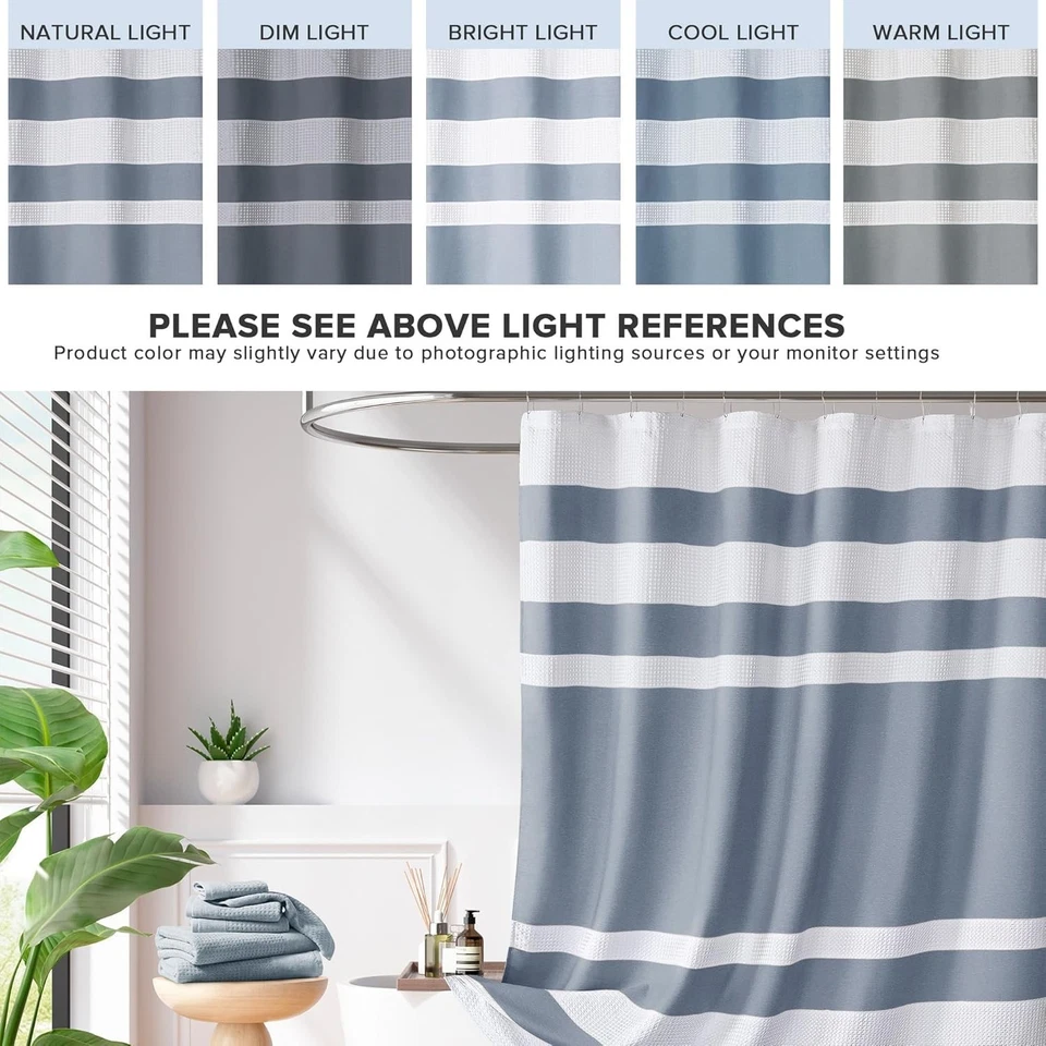 Madison Park Cortina de Ducha Spa Tejido de Gofres Puesto Cortina de Ducha para Baño 3 Foto 4 de 4