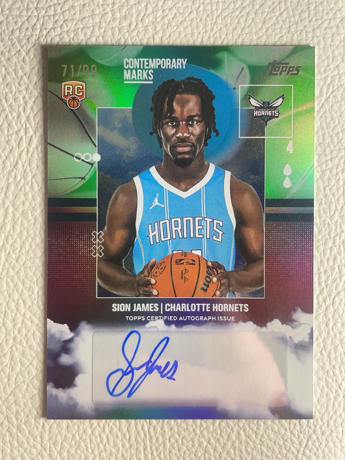 2025-26 Topps - Contemporary Marks Sion James #CM-SJ Green Rainbow /99 (AU, RC)