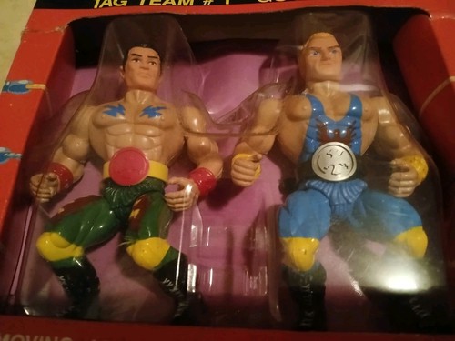  1980s Wrestling Deluxe Tag Team KO  Galaxy Warrior Set Poster Devil Figure MIB - Picture 2 of 6