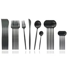 Silverware Set, 24-Piece Stainless Steel Flatware Set,Kitchen Utensil Set Ser...