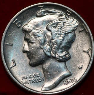 Uncirculated 1944 Philadelphia Mint Silver Mercury Dime