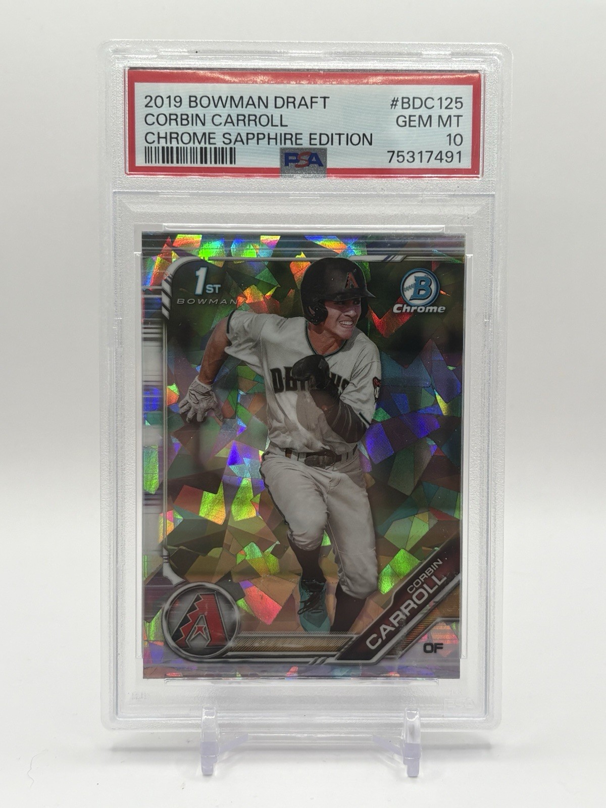 2019 Bowman Chrome Draft Sapphire Edition - Corbin Carroll #BDC-125 (RC) PSA 10