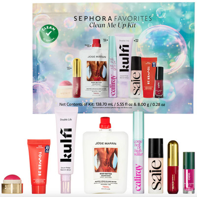 Sephora Favorites Clean Me Up Kit Makeup Value Set, Free Shipping, New (8 pcs)
