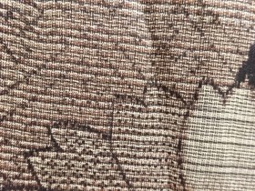 7759291: JAPANESE KIMONO / ANTIQUE HAORI / SILK / DORO OSHIMA TSUMUGI / WOVEN FL