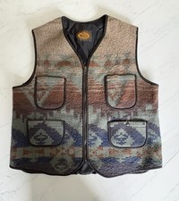 VTG Woolrich Classic Southwest Wool Vest Native Aztec Navajo Print Size M / L