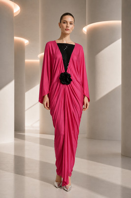 PIERRE CARDIN- 2005 Pink Jersey Knit Evening Gown, Size 8
