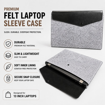 13'' Filz Hülle Case Tasche für 13 Zoll Laptop MacBook Air/Pro Chromebook Notebook