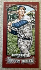 2014 Gypsy Queen #304 Ted Williams Red Mini 62/99 Red Sox HOF