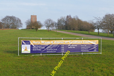Foto 12x8 Osterwoche, Guildford Cathedral A Banner Werbung Karwoche c2016