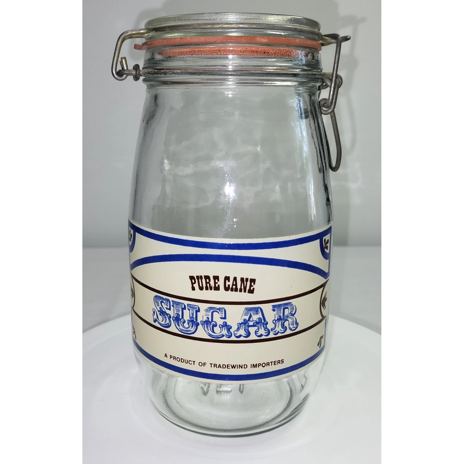 Tradewind Importers Sugar Canister 1.5L Clear Vintage Farmhouse Jar