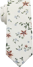 Men'S Cotton Printed Floral Neck Tie Skinny Tie