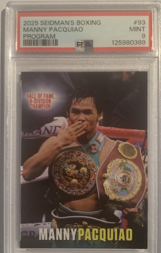 Manny Pacquiao 2025 PSA 9 Seidman’s Boxing HOF & 8-Division Champion Card #93