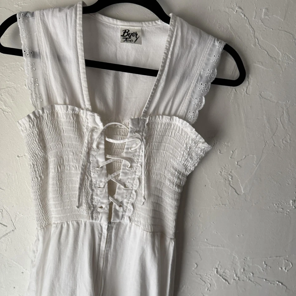 Mono vintage Byer Too retro mediano con cordones corpiño ajustado pierna ancha años 90 Foto 2 de 4