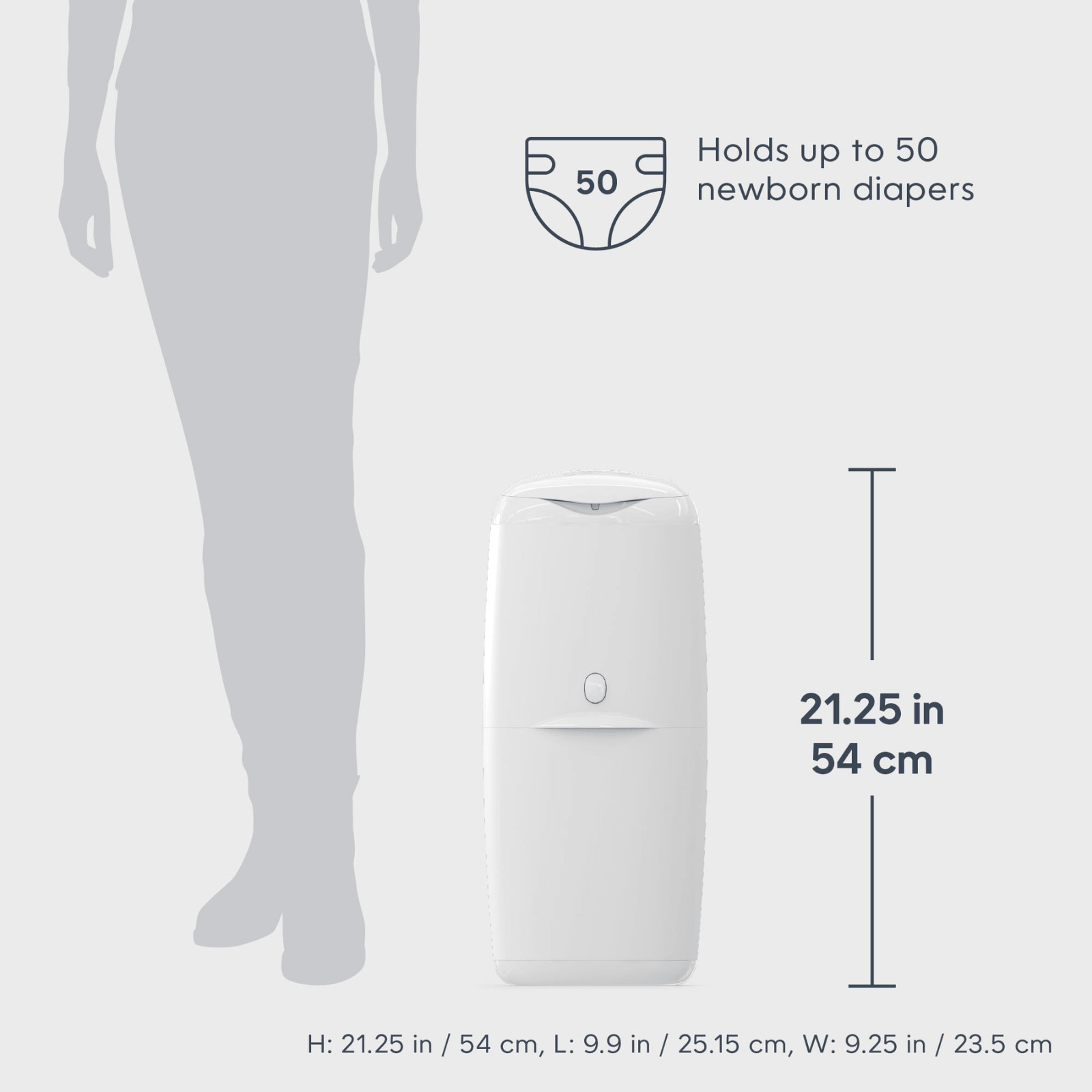 Diaper Genie Compact Pail, 1 Diaper Pail, 1 Square Refill, 165 Count, Infant