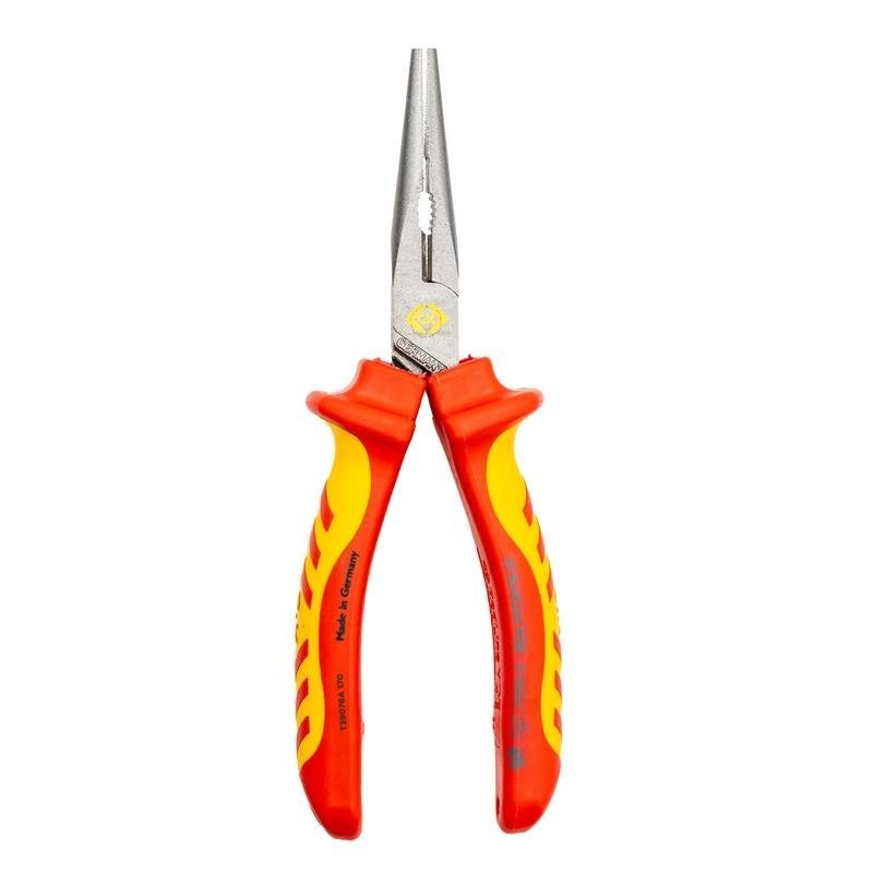 CK Redline Insulated VDE Long Snipe Nose Combination Pliers, 200mm - T39076A 200
